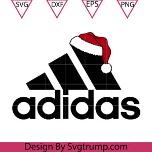 Adida Christmas Hat Logo Svg, Adidas Logo Hat Santa Svg