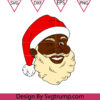 American Santa Christmas Svg African American Santa Claus Man In Red Christmas Hat Svg