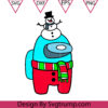 Among Us Christmas Santa Svg Among Us Snowman Svg