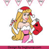 Aurora Holding Christmas stockings Svg Princess Christmas Aurora Svg