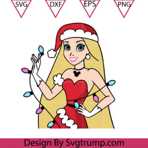 Aurora Princess Christmas Lights Svg, Aurora Princess Hat Santa Svg