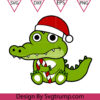 Baby Alligator Santa Hat Svg Christmas Alligator Cute Svg