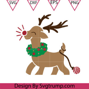 Baby Cute Rudolph Christmas Svg, Funny Reindeer Hat Santa Svg