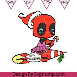 Baby Deadpool Happy Christmas Svg, Deadpool Santa Svg, Rocket Christmas Svg