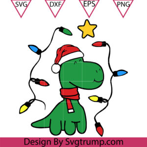 Happy Dinosaur Christmas Light Svg, Dinosaur Light Svg, Dinosaur Svg