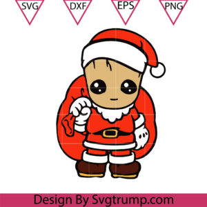 I Am Groot Santa Svg, Baby Groot Christmas Svg, Carrying Christmas Gift Bag Svg