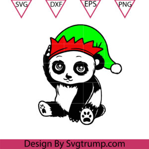 Baby Panda Elf Christmas SVG, Elf Panda SVG