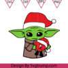 Baby Yoda And Bad Bunny Heart Svg Baby Yoda Heart Christmas Svg