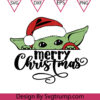 Baby Yoda Character Christmas Peeking Svg, Christmas Character Svg