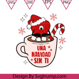 Bad Bunny Christmas Mug Cup Svg, Bad Bunny Navidad Svg, Un Christmas Sin Ti Svg