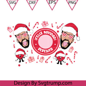 Christmas Bad Bunny Starbucks Box Svg, Cold Cup Svg, Bad Bunny Santa Starbucks Svg