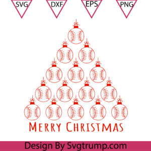Baseball Christmas Bell Svg, Baseball Ornament Svg, Baseball Christmas Svg