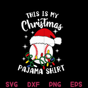 Baseball Christmas Lights Svg, Baseball Santa Hat Christmas Svg