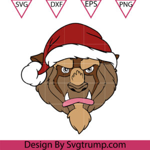 Bear Hat Christmas Svg, Beast Christmas Blue Svg, Bear Santa Svg