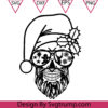 Bearded Skull Christmas Svg Dad Christmas Skull Svg Christmas Skull Svg