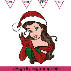 Belle Christmas Hat Svg, Belle Christmas Svg, Belle Svg