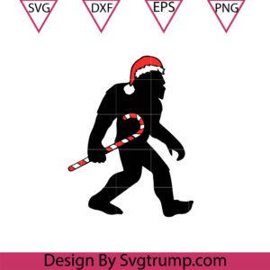 Bigfoot Christmas SVG, Sasquatch Santa Hat SVG