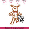Bite Me Skeleton Gingerbread Svg Spooky Christmas Svg