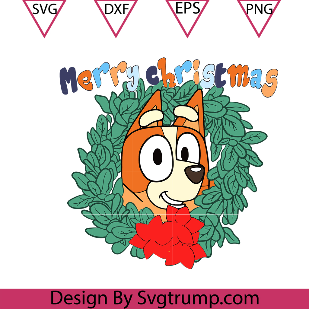 Bluey Cartoon Christmas Wreath Svg, Christmas Bluey Cartoon Svg 3 Bluey Cartoon Christmas Wreath Svg, Christmas Bluey Cartoon Svg