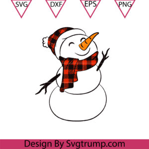 Buffalo Plaid Snowman SVG, Christmas Snowman SVG