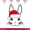 Bunny Santa Hat Svg, Christmas Bunny Svg, Christmas Svg