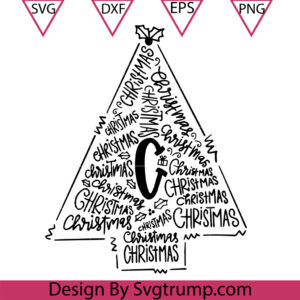 C Is For Christmas SVG, C Christmas Tree SVG, Christmas C SVG