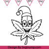Cannabis Leaves Hat Christmas Svg Face Cannabis Svg Christmas Weed Svg