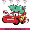 Cars And Christmas Tree SVG Lightning Mcqueen Christmas Svg