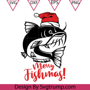 Catfish Christmas Svg, Merry Fishmas Svg, Catfish Santa Svg