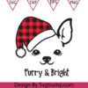 Chihuahua Mom Christmas Svg Furry And Bright Svg Chihuahua With Plaid Santa Hat Svg