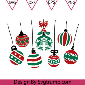 Christmas Balls Bundle REd Svg, Christmas Bell Cute Svg