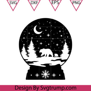 Christmas Bear Svg, Snaowglobe Svg, Polar Bear Family Svg