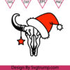 Christmas Buffalo Head Skull Svg Santa hat Cowboy Christmas Svg