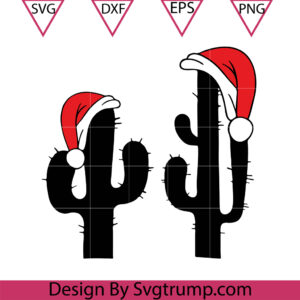 Christmas Cactus Svg, Cactus Wearing a Christmas Hat Svg, Sactus Svg