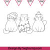 Christmas Cat Row Of Cute Svg, Row of Cats Svg, Cat Bundle Svg