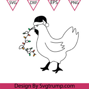 Christmas Chicken Lights Svg, Christmas Light Svg, Farm Animal Chicken Svg