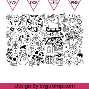 Christmas Clipart Frames Svg, Christmas Tree Svg, Christmas Wreath Svg