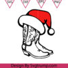 Christmas Cowboy Boots Svg Cowboy Christmas Svg Cowboy Boots Santa Hat Svg