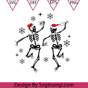 Christmas Dancing Skeleton Svg, Dancing Hat Santa Claus Svg, Dancing Svg