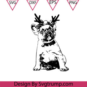 Christmas Deer Dog Instant Digital Download Svg, SVG PNG DXF EPS Cricut Silhouette