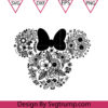 Christmas Floral Mouse Head Svg Flower Design Mouse Ear Svg
