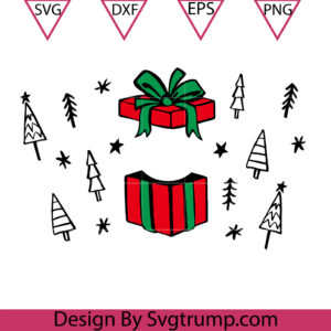 Christmas Gift Box Starbucks Svg, Red Cup Coffee Christmas Starbucks Svg
