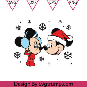 Christmas Mickey And Minniee Mouse Headphone Svg, Mouse Family Christmas SVG