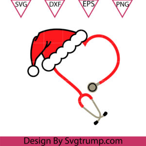 Christmas Nurse Hat Svg, Nurse Christmas Svg, Stethoscope Santa Hat Svg