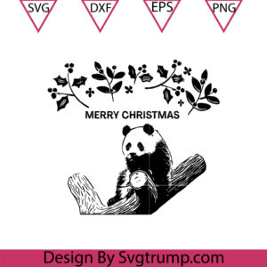 Christmas Panda Cute Svg, Panda New Year Svg, Cricut Silhouette