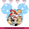 Christmas Princess Ears Mouse Hat Svg, Ariel Cinderella BelleSnow White Aurora Christmas Svg