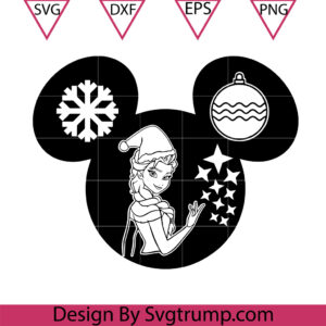 Christmas Princesses Elsa Christmas Svg, Elsa Mouse Christmas Svg, Elsa Mouse Ears Svg