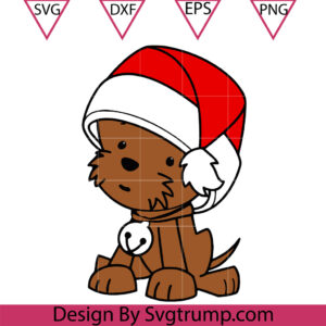 Christmas Puppy Svg, Puppy Santa Hat Svg, Puppy Svg