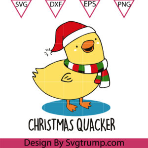 Christmas Quacker Duck Svg, Cute Christmas Svg, Christmas Chicken Svg