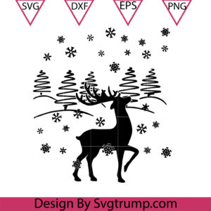 Christmas Reindeer Snow Cute Svg, Reindeer Happy Christmas Svg